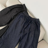Non-Fade Raw Balloon Wide Jogger Banding Summer Pants