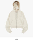 Eyelet 2-way short hood zip-up