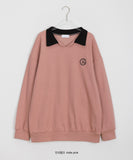 [unisex] Nua Color Matching Collar Over Sweatshirt