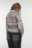 [2-WAY] RIBBON CROP Knit Zip-up