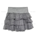 Lace Tiered Mini Skirt