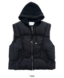 KNIT HOOD PADDING VEST