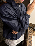 Crop hood windbreaker