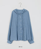 Toyu Summer Wrinkle Check Hood Overshirt