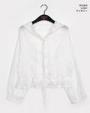 Dinte Lace Frill Hooded Shirt