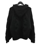 Cable Two-Way Knit Hood Zip-Up