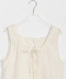 Shohita Layered Ribbon Pintuck Sleeveless Blouse