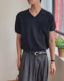 Benel V-neck Short Sleeve Knit