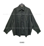 (UNISEX) Time Balloon Oversized Checkered Shirt