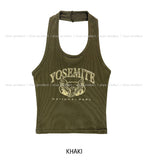 Bird Vintage Ribbed Halter Sleeveless