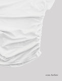 Side Shirring High Neck Tee