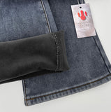 Boot Cut Fit Bonding Brushed Banding Denim Pants