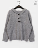 Corwin Wood Toggle Duffle Button Cable Hood Knit