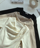 Delo Shirring Unbalanced Drape Knit