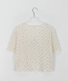 Natsume Embossed Flower Sleeveless Short Sleeve Cardigan Set