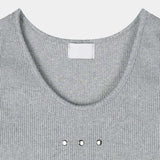 Holdy Ribbed Stud Sleeveless