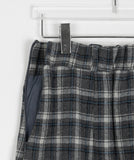 Yudai banding wool check midi skirt