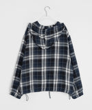 [BAONHAUS] Kironi Check String Hood Zip-Up Jumper