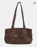 Mokit Suede Belt Shoulder Bag