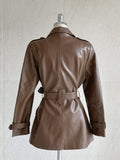 Suitman Double Trench Half Leather Jacket (Belt Set)