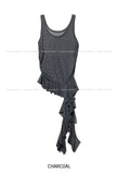 See-through drop frill sleeveless