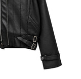 Geron Diagonal Zipper Leather Rider Jacket