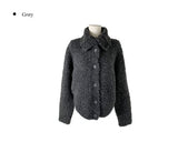 Pure High Neck Collar Button Knit Cardigan