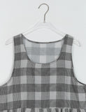 Luct Check Shirring Round Midi One Piece