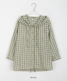 Rekyo Wrinkle Three Quarter Sleeve Check Hood Cardigan