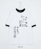 [unisex] Moab Horse Printing Ringer Short Sleeve Tee