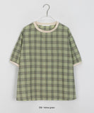 Yoha Color Matching Check Short Sleeve Tee