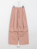 [unisex] Keiri pintuck banding parachute wide linen pants