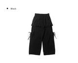 Kaze Nylon Pocket Wide Frill Skirt Pants