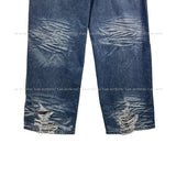 Depot damage embossed wide denim