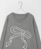 [BAONHAUS] Menpo color matching ribbon round knit