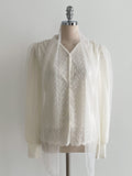 Mael Ribbon Tulle Brushed Lace Blouse