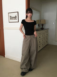 Thes Square Neck Daily Soft Short Sleeve T-Shirt