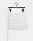 Buna Frill Ribbon Layered Wrap Skirt