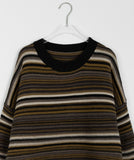 Haruku Stripe Mix Over Knit