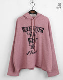 Whatever Brushed Ribbed Boxy Lettering Hood T-Shirt