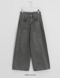 Rember Brushed Pintuck Washing Denim Wide Pants