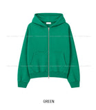 Solid Basic Two-Way Hood Zip-Up