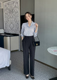 Eslin Two Pin Tuck Wide Slacks