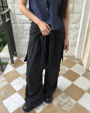 Tanen Parachute Layered Wrap Skirt Two-Way Cargo Banding Pants