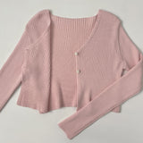 Rib Crop Soft Slim Fit Cardigan