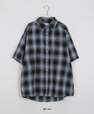 [unisex] Sella Check Over Short Sleeve Shirt