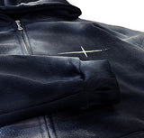 Dirty spray shine warmer hooded zip-up
