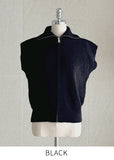 Waffel Two-Way Short Knit Zip-up Vest
