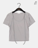 Hael Dot Puff Strap Short Sleeve T-Shirt