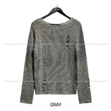 Autumn Damage Boat Neck Knitwear